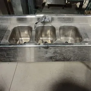 Eagle 3 Compartment Bar Sink with Faucet and Left and Right Drain Boards - Model # B6C-18 - NSF A...