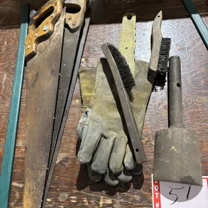 Hand saws, wire brushes, welding, gloves