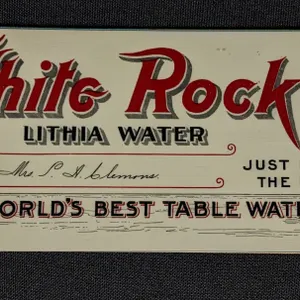 CELLULOID INK BLOTTER COVER WHITE ROCK LITHIA WATER