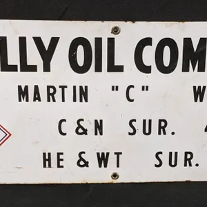 PORCELAIN OIL LEASE SIGN SKELLY OIL COMPANY