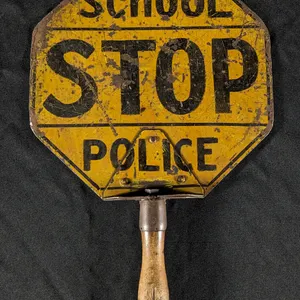 STOP SCHOOL POLICE HANDHELD STOP SIGN CROSSING GUARD (2 SIDED)