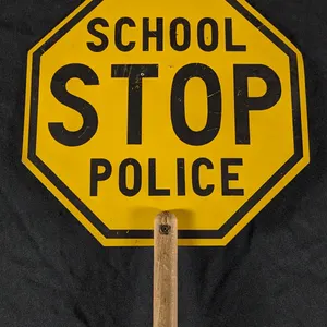 STOP SCHOOL POLICE HANDHELD STOP SIGN CROSSING GUARD (2 SIDED)