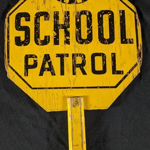 AAA STOP SCHOOL PATROL HANDHELD STOP SIGN CROSSING GUARD (2 SIDED)
