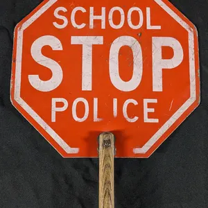 STOP SCHOOL POLICE HANDHELD STOP SIGN CROSSING GUARD (2 SIDED)