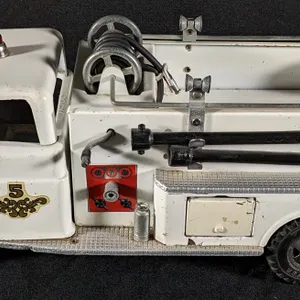 PRESSED STEEL TOY FIRE TRUCK WHITE TONKA