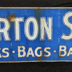 EMBOSSED TIN SIGN MORTON SALT BLOCKS - BAGS - BARRELS