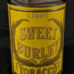 COUNTRY STORE BIN TIN LITHO TOBACCO CAN LIGHT SWEET BURLEY TOBACCO SPAULDING & MERRCIK