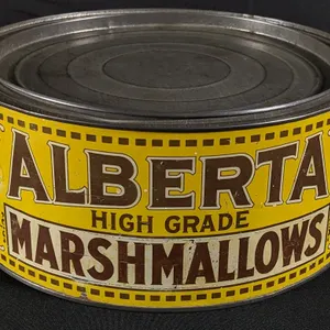 5# TIN LITHO CAN ALBERTA HIGH GRADE MARSHMALLOWS SAN FRANCICO CALIFORNIA