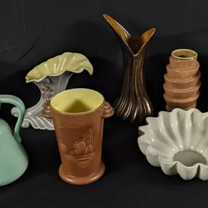 8 PIECES ASSORTED RED WING ART POTTERY MID CENTURY MODERN MCM