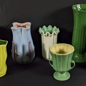 7 PIECES ASSORTED RED WING ART POTTERY MID CENTURY MODERN MCM
