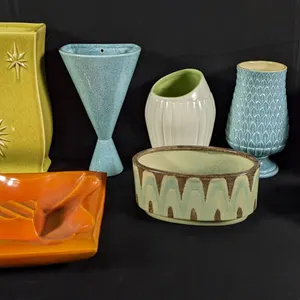 8 PIECES ASSORTED RED WING ART POTTERY MID CENTURY MODERN MCM