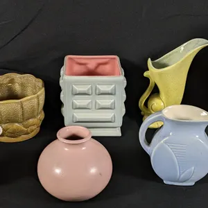 8 PIECES ASSORTED RED WING ART POTTERY MID CENTURY MODERN MCM