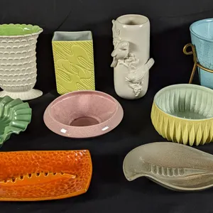 9 PIECES ASSORTED RED WING ART POTTERY MID CENTURY MODERN MCM