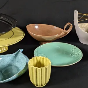 9 PIECES ASSORTED RED WING ART POTTERY MID CENTURY MODERN MCM