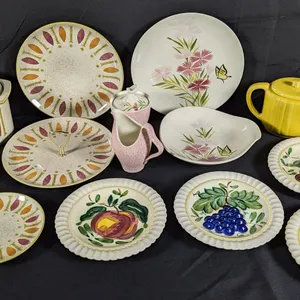 14 PCS RED WING POTTERY DINNERWARE PEPE PINK SPICE FRUIT MCM MID CENTURY MODERN