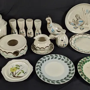 16 PCS RED WING POTTERY DINNERWARE BOB WHITE TWO STEP MCM MID CENTURY MODERN