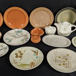 16 PCS RED WING POTTERY DINNERWARE CRAZY RHYTHM KASHMIR MCM MID CENTURY MODERN