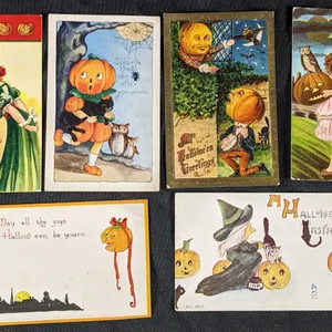 6 ANTIQUE HALLOWEEN POST CARDS