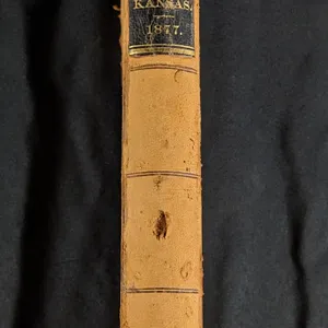 1877 LAWS OF KANSAS LEATHER CLAD ANTIQUE LAW BOOK