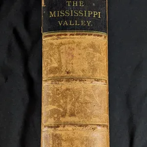 1880 THE MISSISSIPPI VALLEY C.B. WALKER HISTORICAL LEATHER CLAD ANTIQUE BOOK