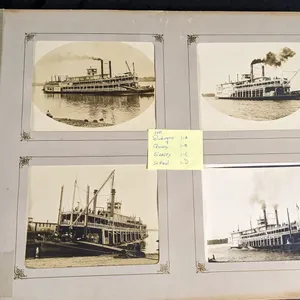 INCREDIBLE HISTORICAL PHOTOGRAPH ALBUM BELONGED TO HARRY A. KLENE - QUINCY ILLINOIS STEAMBOATS WORLDS FAIR MISSISSIPPI RIVER ETC ETC