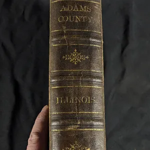 1892 LEATHER CLAD BOOK ADAMS COUNTY ILLINOIS PORTRAIT & BIOGRAPHICAL RECORD