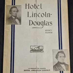 1930'S -1940'S MENU LINCOLN DOUGLAS HOTEL QUINCY ILLINOIS