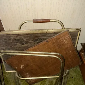 Wood and Metal TV Trays