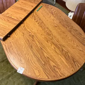 Oval Wood Table with Leaf