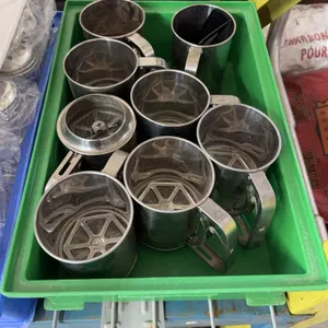 Lot of Stainless Steel Hand‑Crank Flour Sifters – Commercial Baking Sifters, Multiple Units