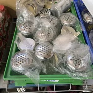 Lot of Glass Shakers with Metal Perforated Lids –  (Mixed New & Used)