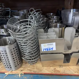 Lot of Stainless Steel Utensil Holders, Wire Baskets & Countertop Organizers