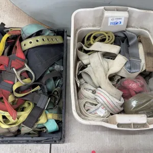 Large Lot of Assorted Tie‑Down Straps, Lifting Straps & Safety Harness Pieces