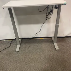 Heartwood Electric Height adjustable Table- White with Grey Base 23 7/8"d x 47 3/4"w x 29"h to 47 3/