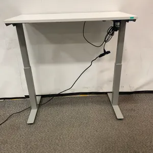 Heartwood Electric Height adjustable Table- White with Grey Base 23 7/8"d x 47 3/4"w x 29"h to 47 3/
