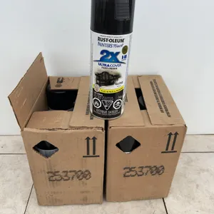 12 cans of Rustoleum Gloss black spray paint