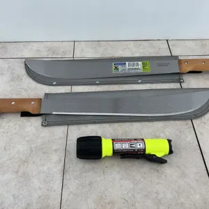 UNUSED 2 of 18” machetes & LED flashlight