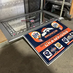 Coors Light NFL Mirror and Miller Light Bronco Sign