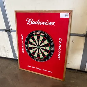 Winmau Diamond Plus Dart Board Mounted on Budweiser Backboard