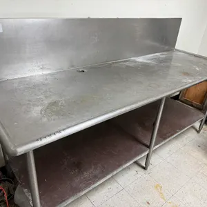 Stainless Steel Work Table with Back Splash (92"x31"x36"H)