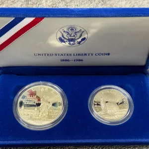 1986 U.S. Liberty Dollar (.90 Silver) &Half Dollar Coins