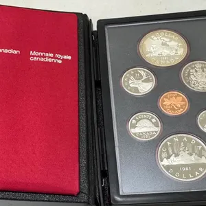 1981 Cdn Double Dollar Proof Coin Set-Locomotive