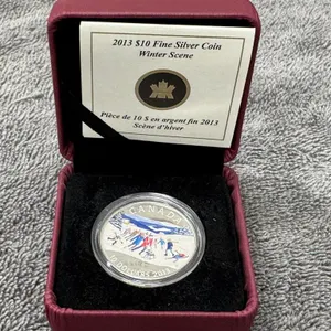 2013 Cdn $10 Winter Scene Coin Fine Silver .999
