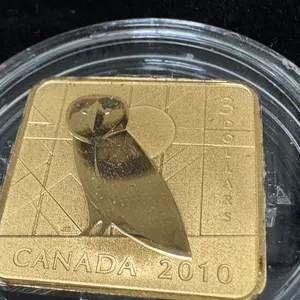 2010 Cdn $3 Square Barn Owl Coin Silver .925