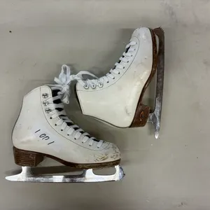 White Leather Figure Skates, Size 1