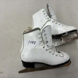 White Leather Figure Skates, Size 8 1/3