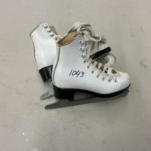 White Leather Figure Skates, Size 6 1/3
