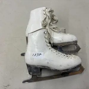 White Leather Figure Skates, Size 25