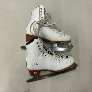 White Leather Figure Skates, Size 9 1/2