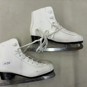 White Leather Figure Skates, Size 11